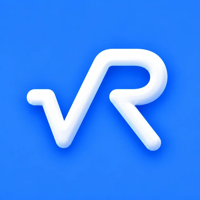 Original cool-white Root-R monogram on the electric-blue Raydikalx background